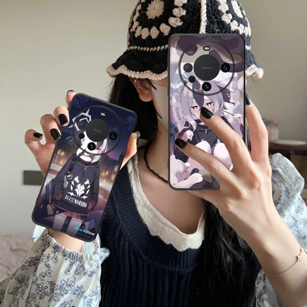 Blue Archive Kayoko Mobile Cell Phone Case for Huawei Mate 60 50 40 30 20 10 Pro Plus Lite E 5G Black Soft Phone Cover Shell