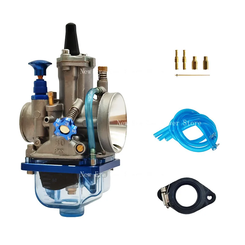Suitable for PWK Motorcycle Carburetor 21 24 26 28 30 32 34mm Blue Transparent Bottom Cover with Manifold Measuring Hole