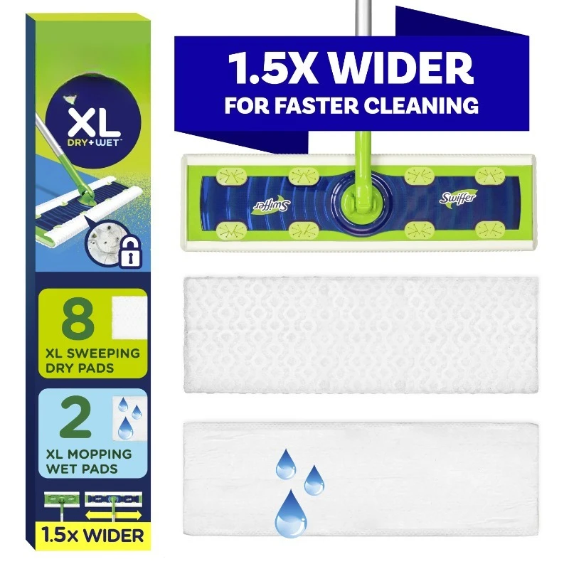 

Dry + Wet XL Sweeping Kit (1 Sweeper, 8 Dry Cloths, 2 Wet Cloths)