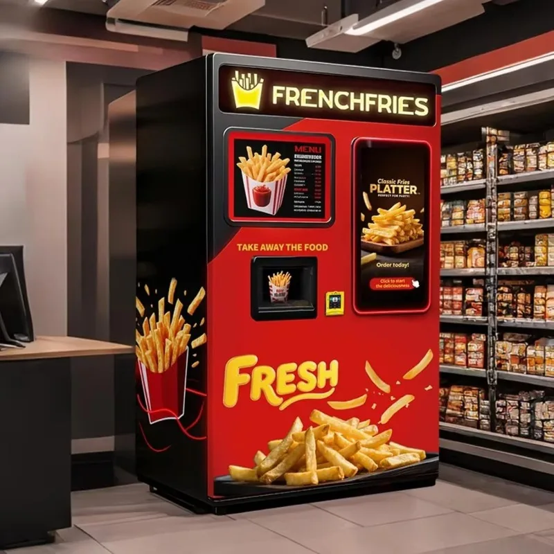 Smart Automatic French Fry Vending Machine Self Service Fast Food Kiosk Touch Screen Cashless Payment System Shopping Center