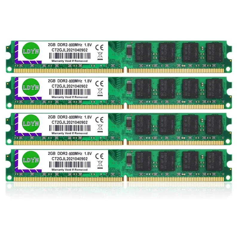 4PCS DDR2 2GB 4GB Desktop Memory Ram 667 800Mhz PC2 5300 6400 1.8V