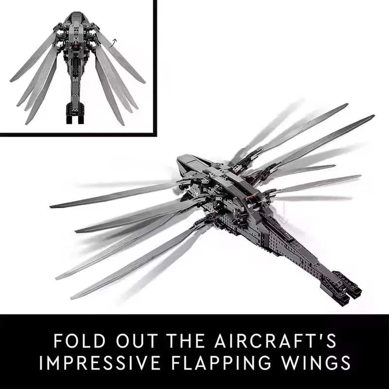10327 الكثبان الرملية Atreides Ornithopter نموذج اللبنات مجموعة 1369 قطعة ألعاب الطوب الإبداعية للطفل الكبار عشاق الفيلم هدية تحصيل