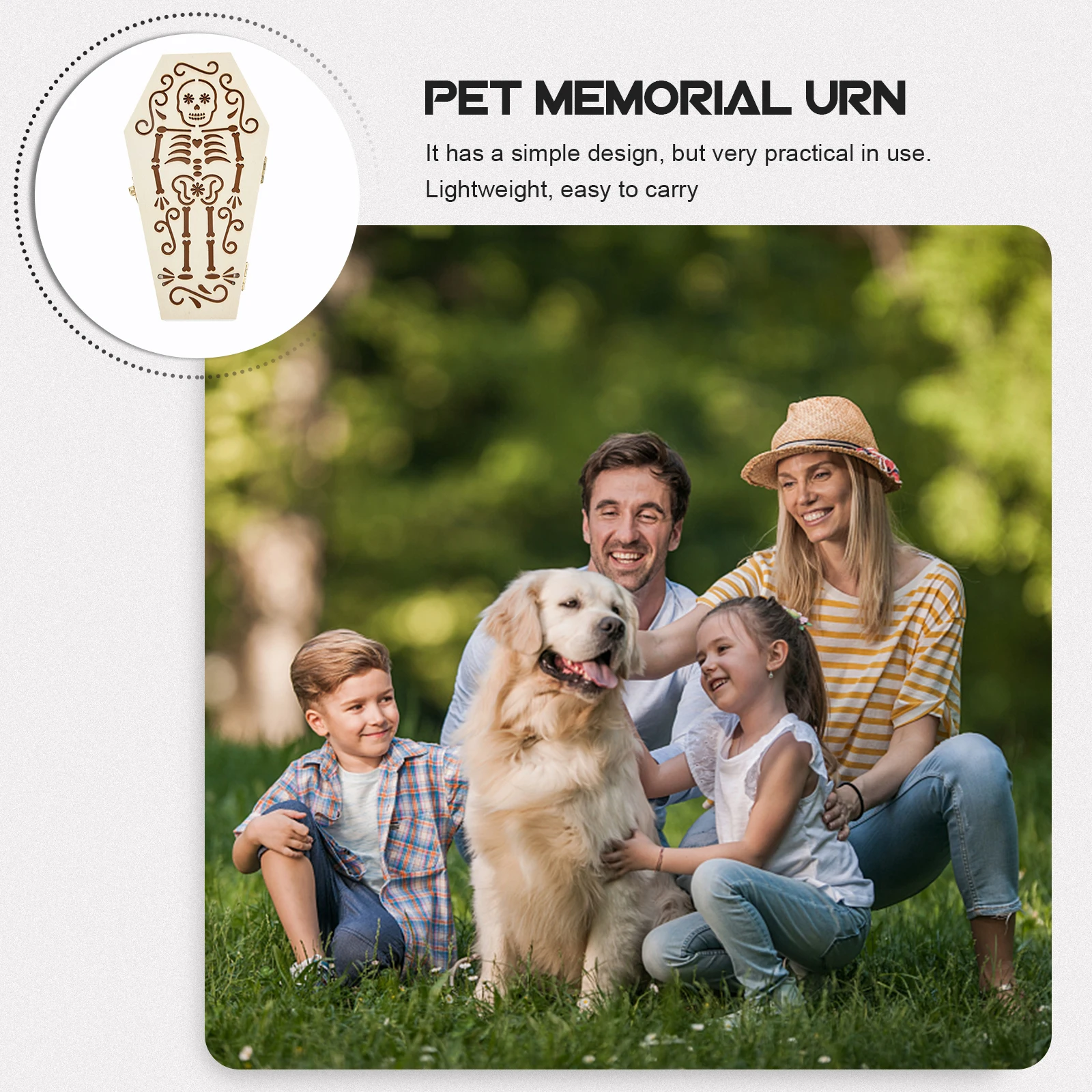 

Wooden Memorial Urn For Pet Ashes Durable Lightweight Cat Dog Bird Cremation Container Decorative Wear-Resistant Pet
