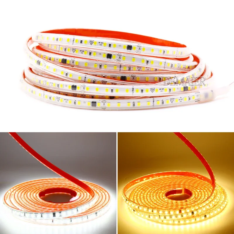 

220V High Lumen 2835 LED Strip Lamp neon LED Light Waterproof Diode Tape 1m-25m For Kitchen Closet Backlight Lighting