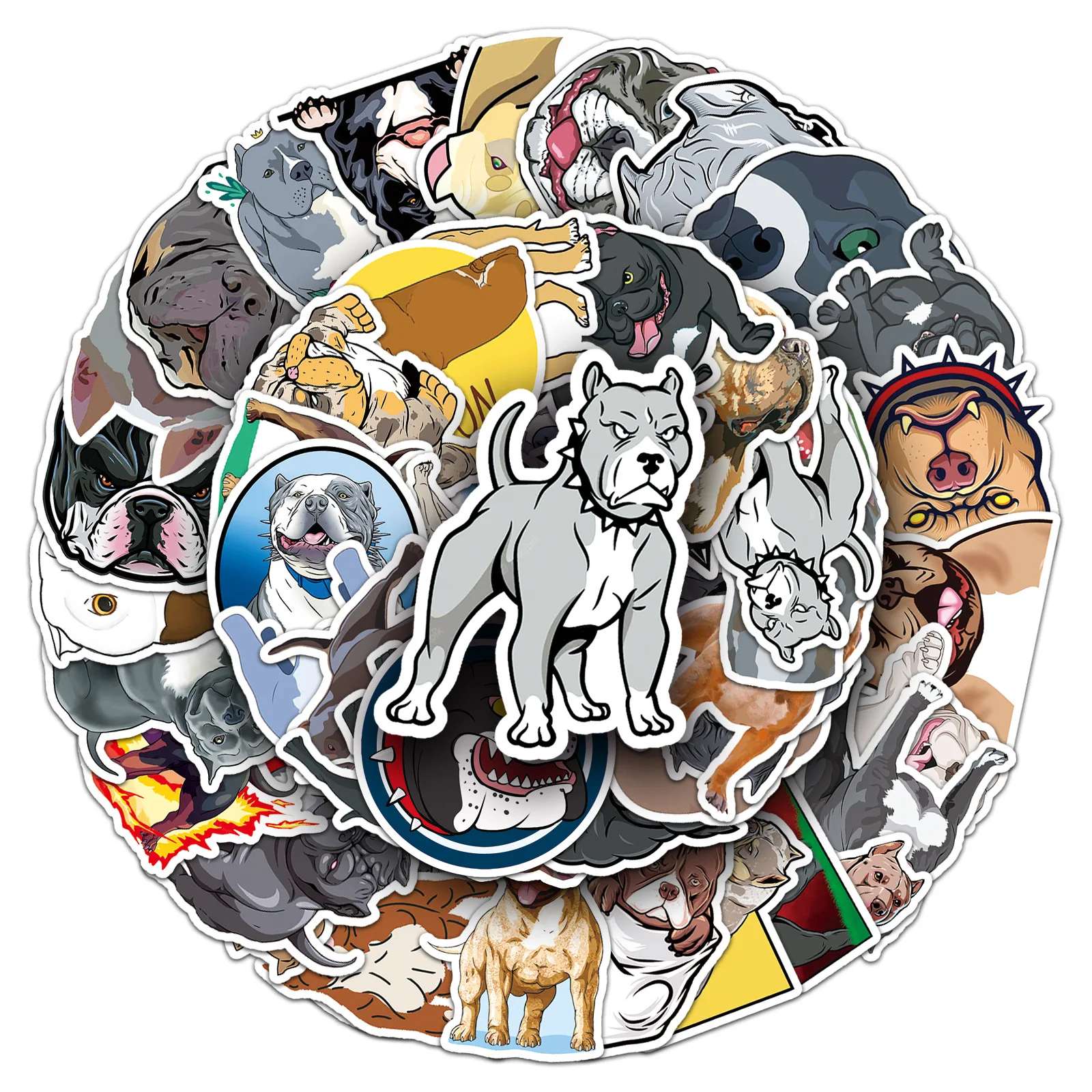 50 Uds. De pegatinas de animales feroz para perros, impermeables, Bully americano Pitbull, decoración de Graffiti, cuaderno DIY, teléfono móvil, bicicleta, juguetes para niños
