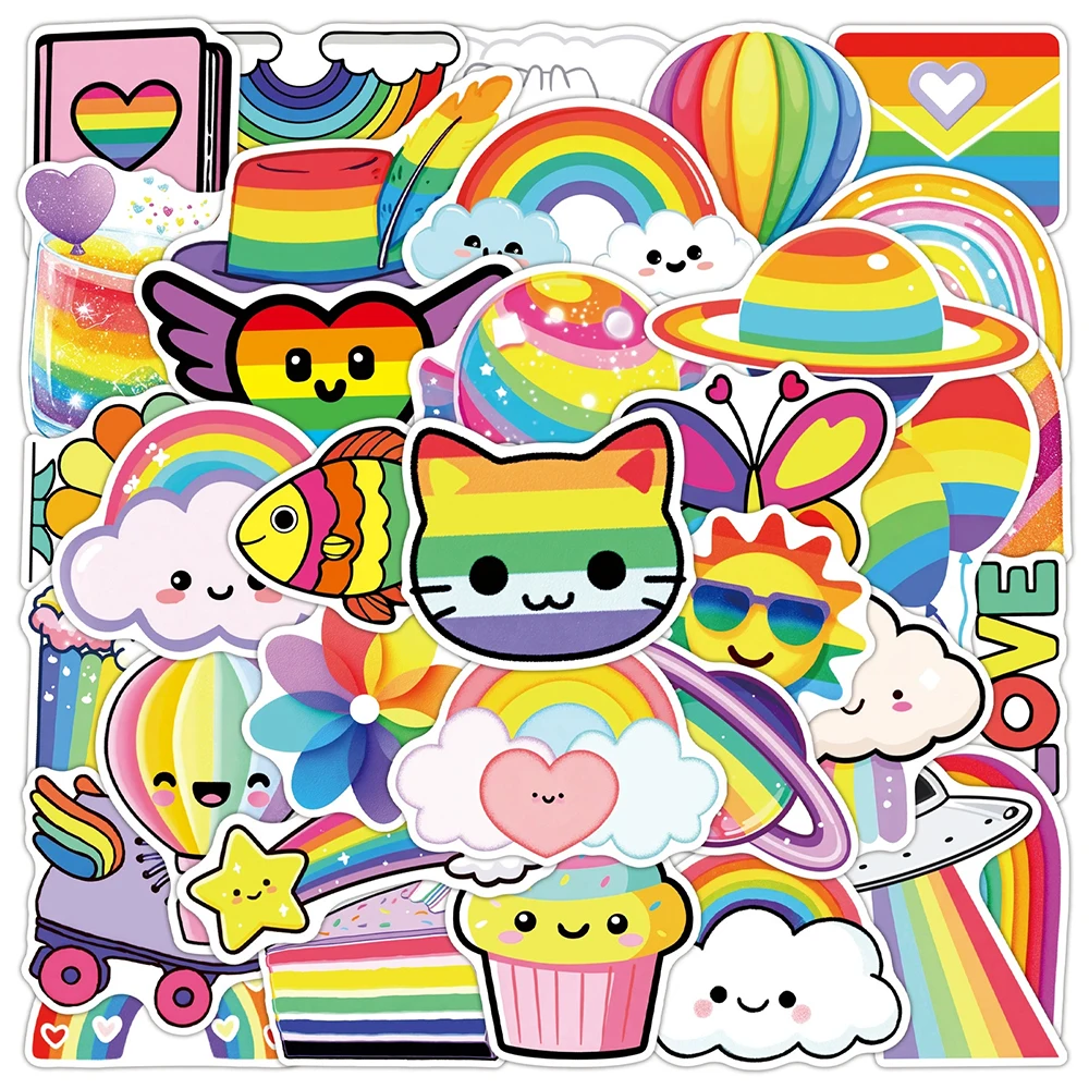 

10/30/50PCS Cute Pride Rainbow Cartoon Stickers LGBT Decal Waterproof DIY Luggage Laptop Guitar Phone Cool Graffiti Sticker Pack