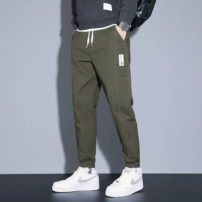 

Men's Cotton Fashion Drawstring Stretchy Elastic Waist Streetwear Harem Casual Sweatpants Hip Hop Tactical Cargo Pants For Men