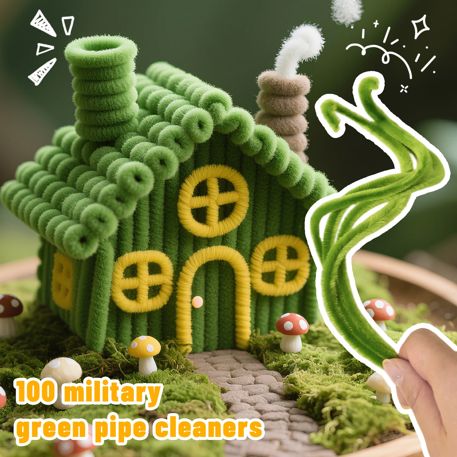 

DIY Strips Creative Hobby Material Stem Iron Felt WiresPlush Stick Twisting Bar Chenille Stems Wire Pipe Kids Toys 100/200pcs