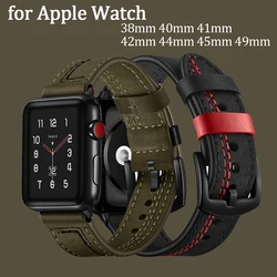 Vintage Leather Smart Band For Apple Watch Series 8 7 6 5 4 Se Ultra 4138 42 45mm 49mm 40mm 44mm Strap Watchband For Iwatch 8 7