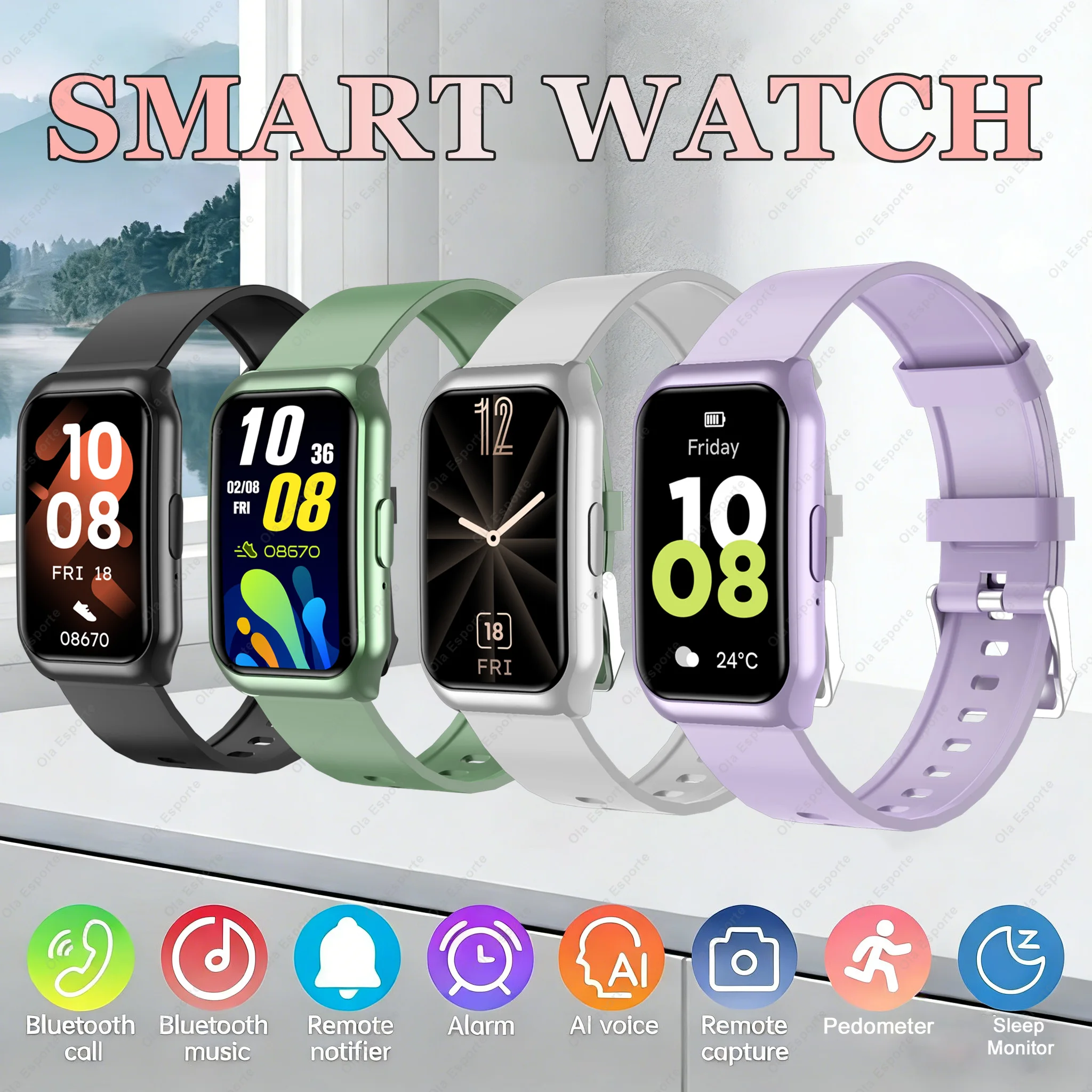 

New Smart Watch Bluetooth Call Voice Assistant Heart Rate Sleep Monitoring Multi-sport Mode Men Women Smartwatch For Android&IOS