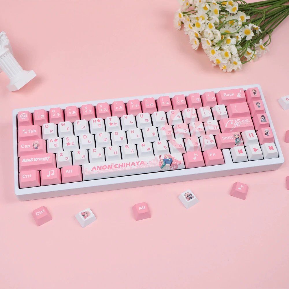 

Cherry Profile BanG Dream MyGO Anon Chihaya Themed Keycaps Set PBT Dye-Sub Anime Gaming Keycap For Mechanical Keyboard Customize