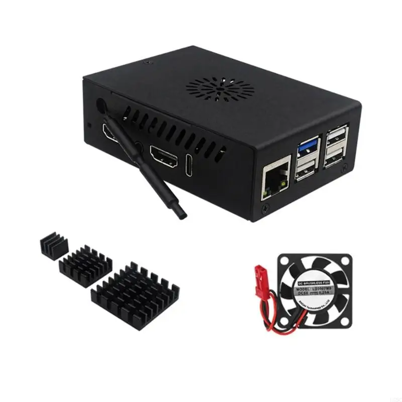 U55C Aluminum Enclosure Case With Cooling Fan Efficient Protective Box For Orange 5 Ensuring Device Safety Cooling