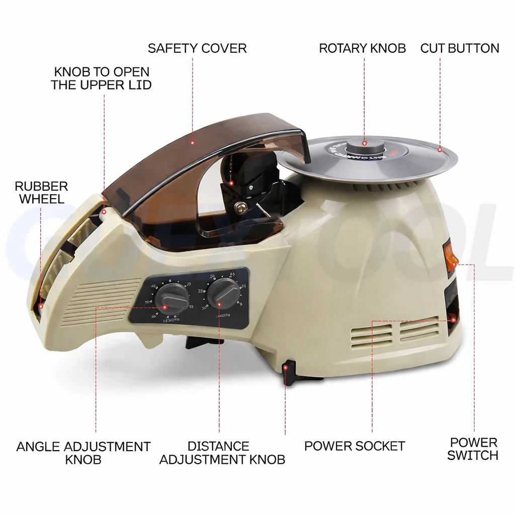 Automatic Electric Tape Dispenser Adhesive Cutter Packaging Machine RT-3000 Automatic Electric Packaging Tape Cutting Machine - view 3