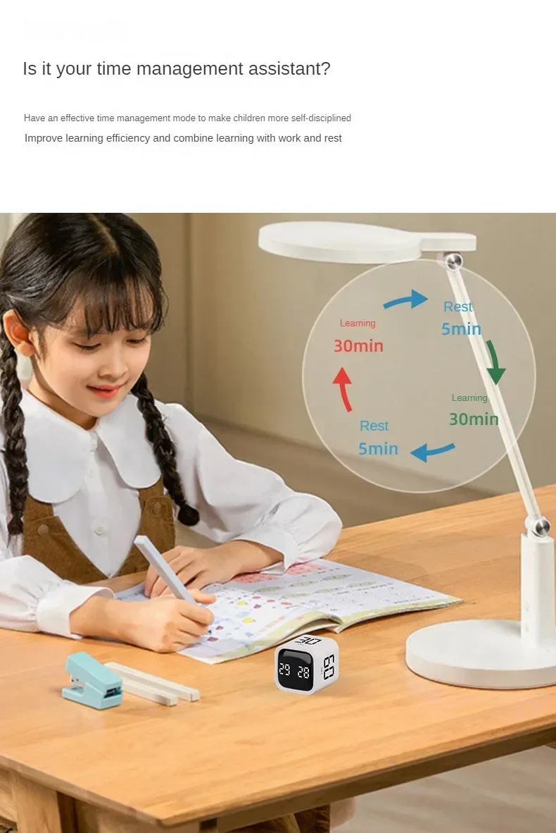 Produktivitätswürfel-Timer, Schwerkraftsensor, umdrehbare LED-Anzeige, 4 voreingestellte Zeit, Dual-Modi, Countdown, Kochstudie, Mini-Digital-Timer – Detail 4