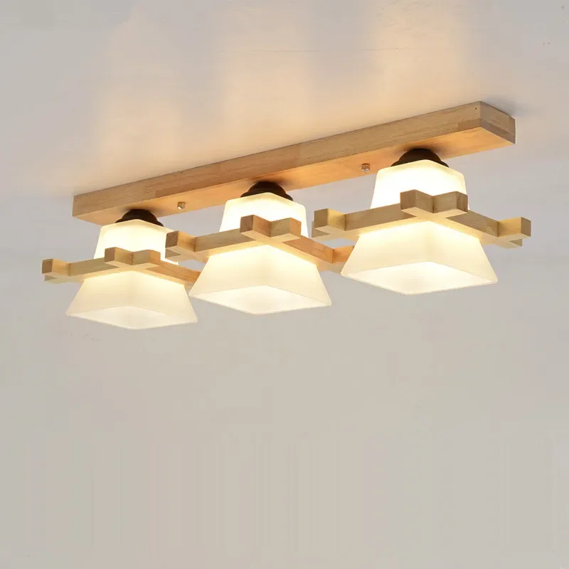 

Потолочный светильник из массива дерева 2026: Американский, скандинавский, неокитайский стиль. Светодиодные потолочные светильники для балкона, коридора, прохода.