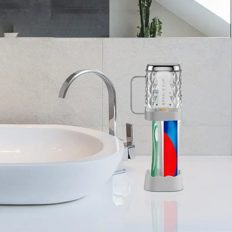 Toothbrush Holder With Lid Household Electric Toothbrush Holder Toothpaste Toothbrush Holder Contains 3 Slots Bathroom Storage