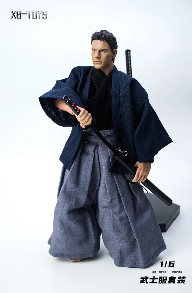 1/6スケール フィギュア 侍 刀 着物 1/6 スケール男性兵士古代日本のサムライスーツ着物剣コスチューム