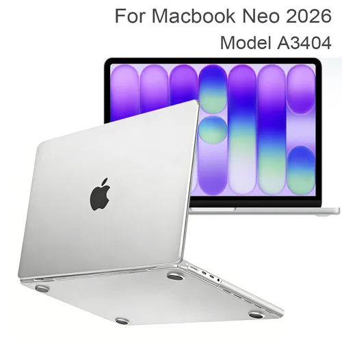 Imagen 1 del producto Funda para portátil MacBook Neo de 13 pulgadas 2026, 100% compatible con el color oficial, carcasa rígida de plástico mate para A3404