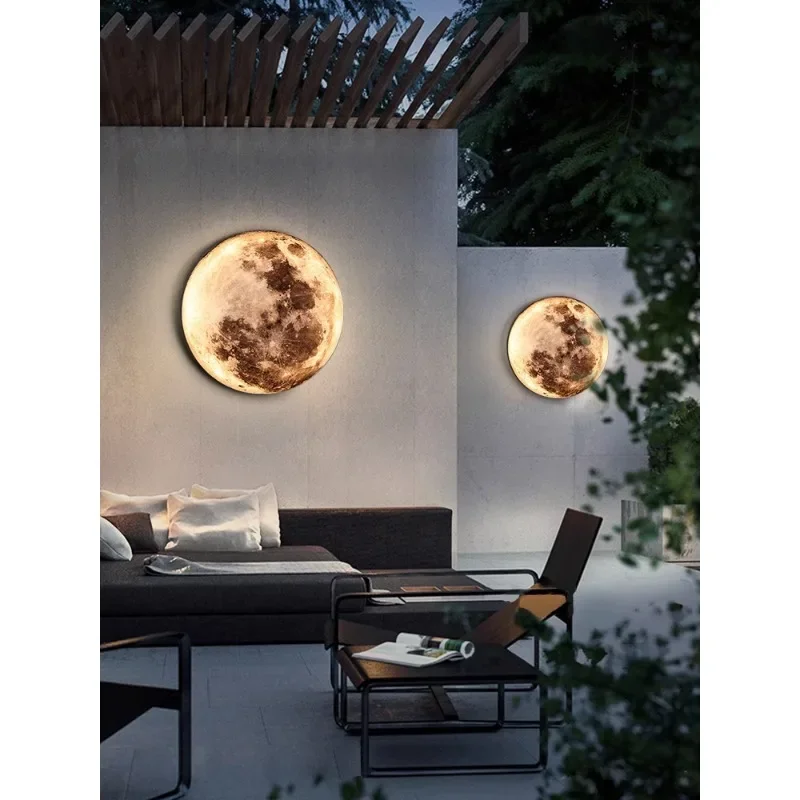 

Outdoor waterproof moon wall lamp creative lamp outdoor villa landscape lamp new Chinese courtyard garden aisle door lamp