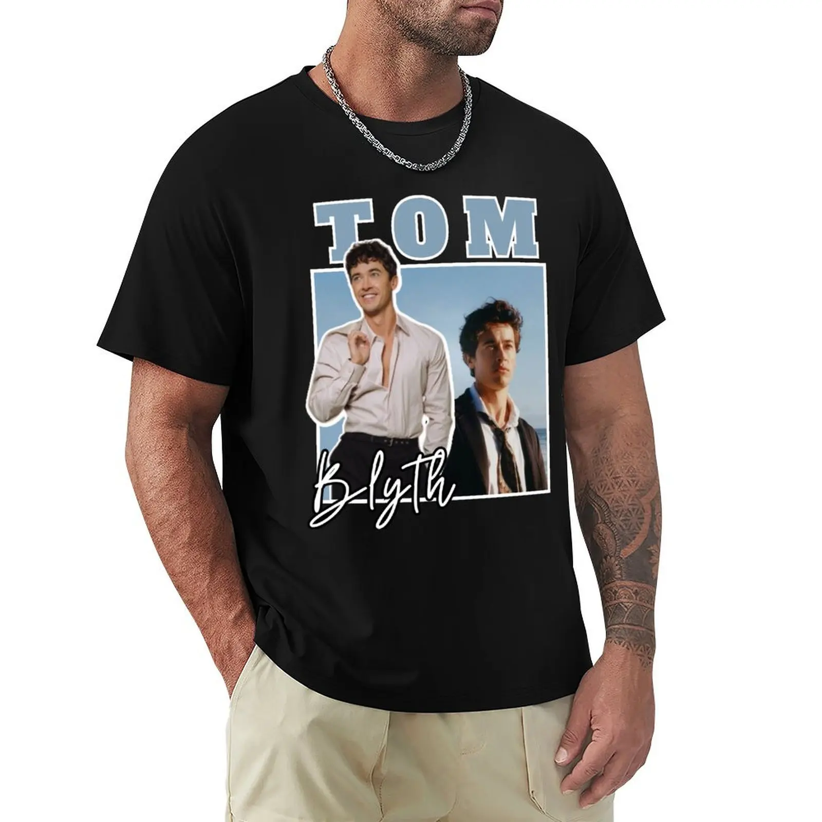 Tom Blyth (Actor) T-Shirt Trendy Casual Short Sleeve Shirt
