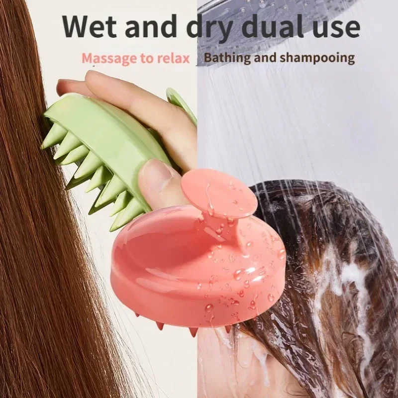 Plastic Silicone Massage Comb  Clean The Scalp Thoroughly Scalp Massage Easy Foaming Head Massage Brush Shampoo Brush Bath Comb