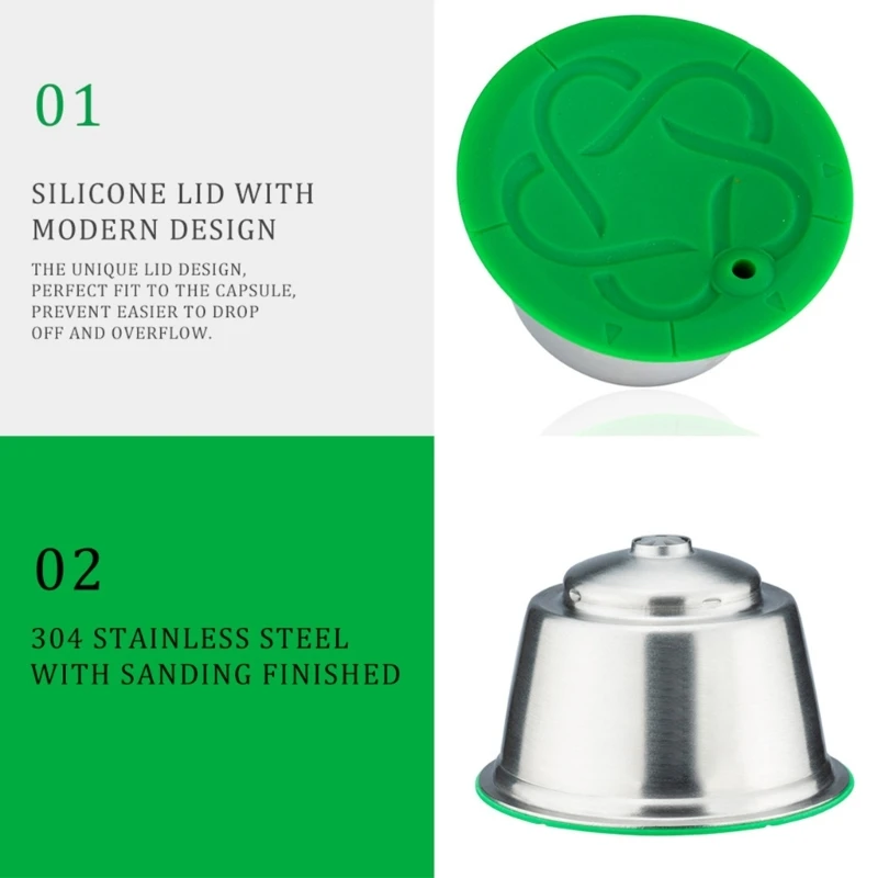 สแตนเลสถ้วยกาแฟแบบใช้ซ้ำได้ฝักกาแฟสำหรับเครื่องชงกาแฟเติม Dropship