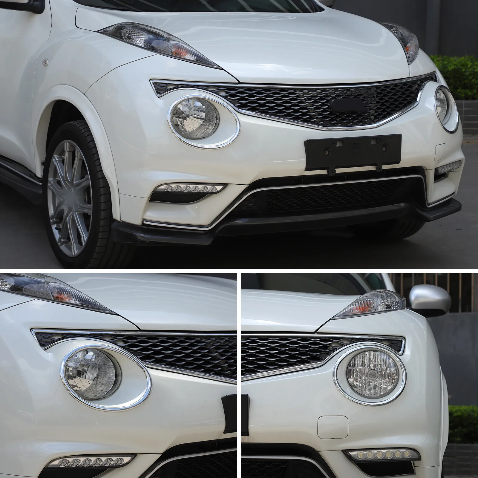 ABS Chrome Car Front Fog Light Ring Decorative Trim For Nissan Juke 2014-2024 Car Front Bumper Fog Lamp Cover Bezel Accessories view 4