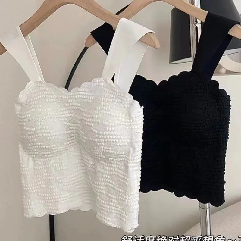 

Sexy Lace Sling Small Vest Women with Chest Pad Inner Wear Backless Outer Wear Sweet Hot Girl Tube Top Underwear Bottoming Top