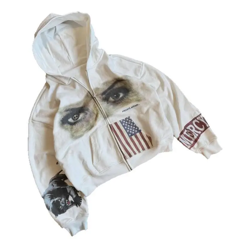 

K 80333 3D Print Hoodie Zipper Streetwear Women's Fashionable Deer Pattern Sweatshirt Comfortable Fit Spring Seasonal Wear