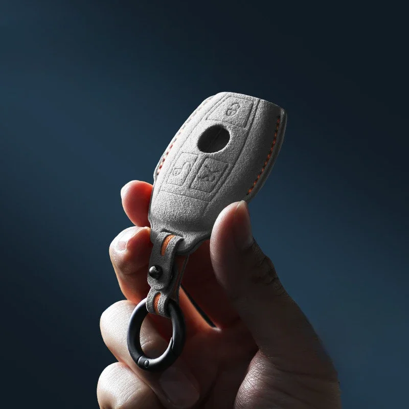 Premium Microfiber Suede Key Protector Shell For Mercedes C200L A200L C260L GLB Remote Key Fob Holder