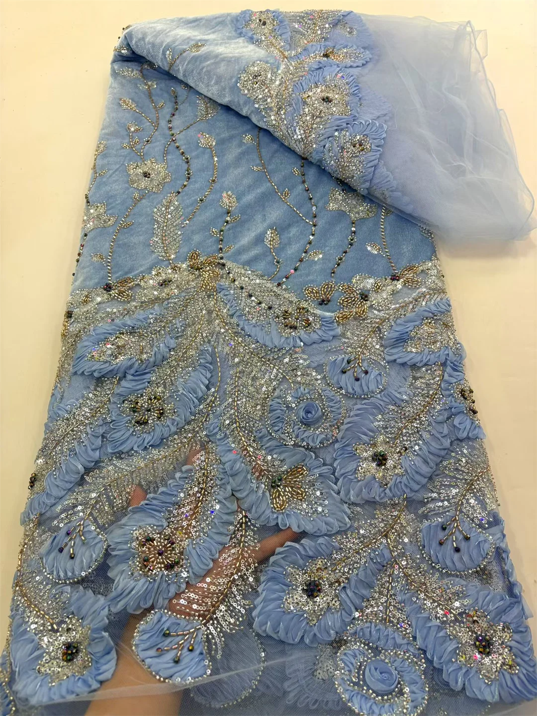 Velvet African Sequins Lace Fabric 2026 High Quality Groom Embroidery French Tulle Laces 5 Yards Nigerian For Sewing Party Dress