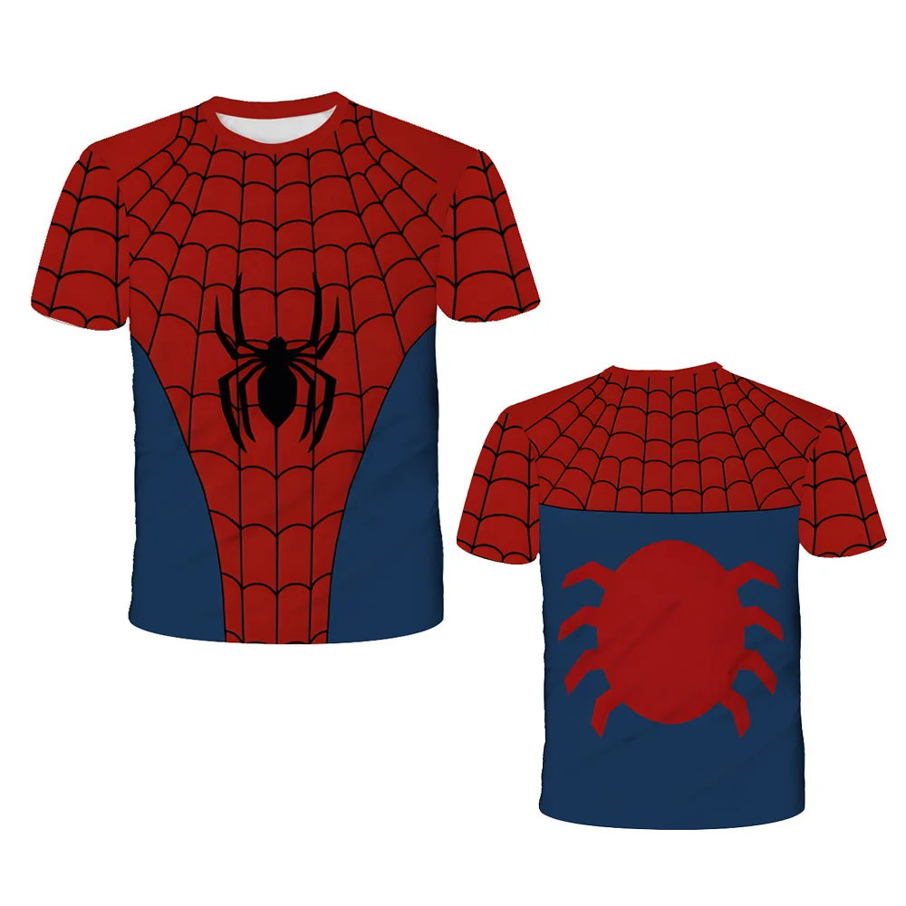 Kids\' Spiderman Avengers T Shirts Summer Men\'s Trend Casual T-shirt Children Boys Breathable Short Sleeve Girl Cartoon Tee shirt