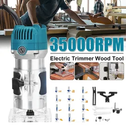 35000rpm Woodworking Electric Trimmer Wood Milling 6.35mm Engraving Slotting Trimming Machine Hand Carving Machine Wood Router