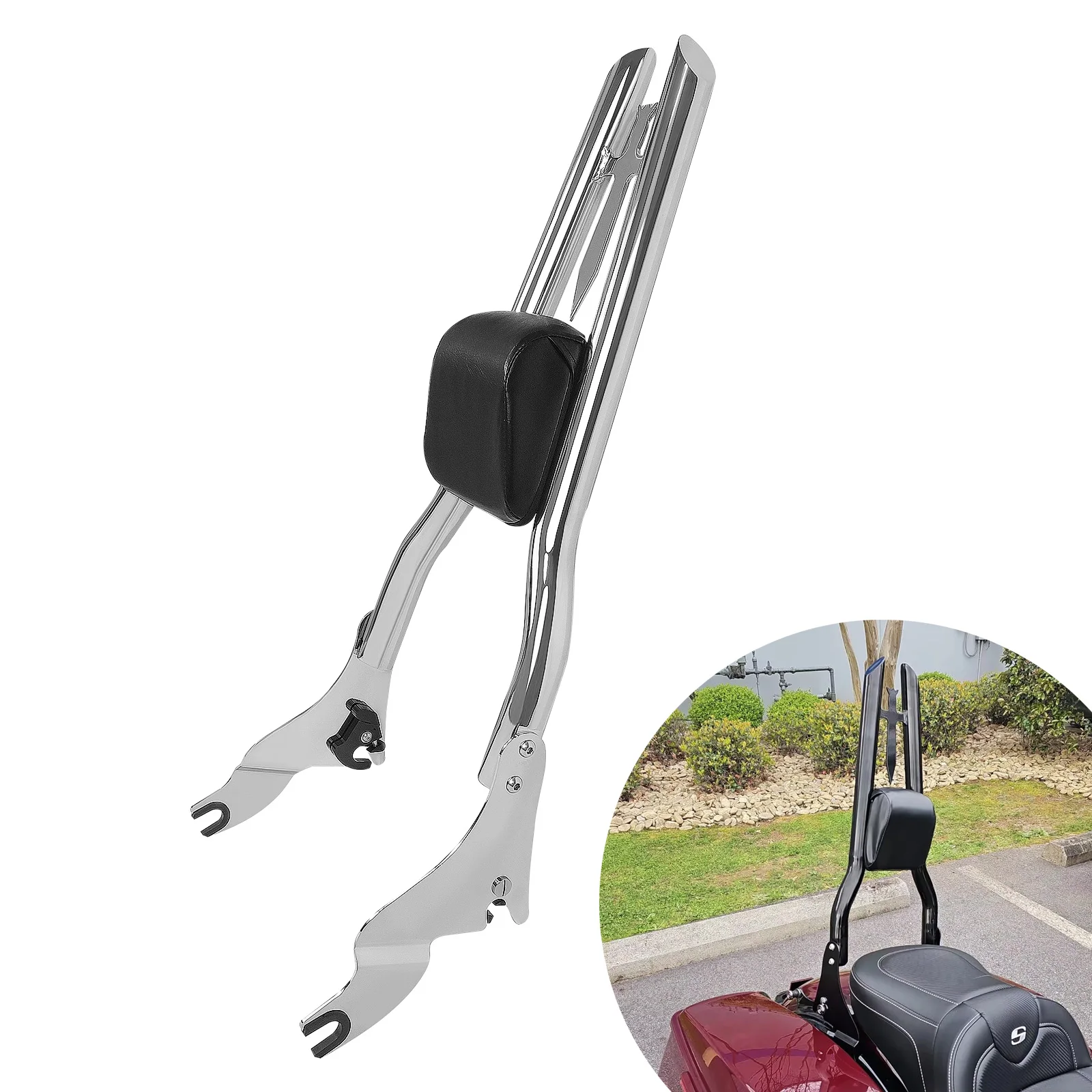 

Задняя спинка-подлокотник для пассажира мотоцикла Harley Touring Street Glide CVO Road King FLTRU FLHXST FLHTKL FLTRX 2009-2026