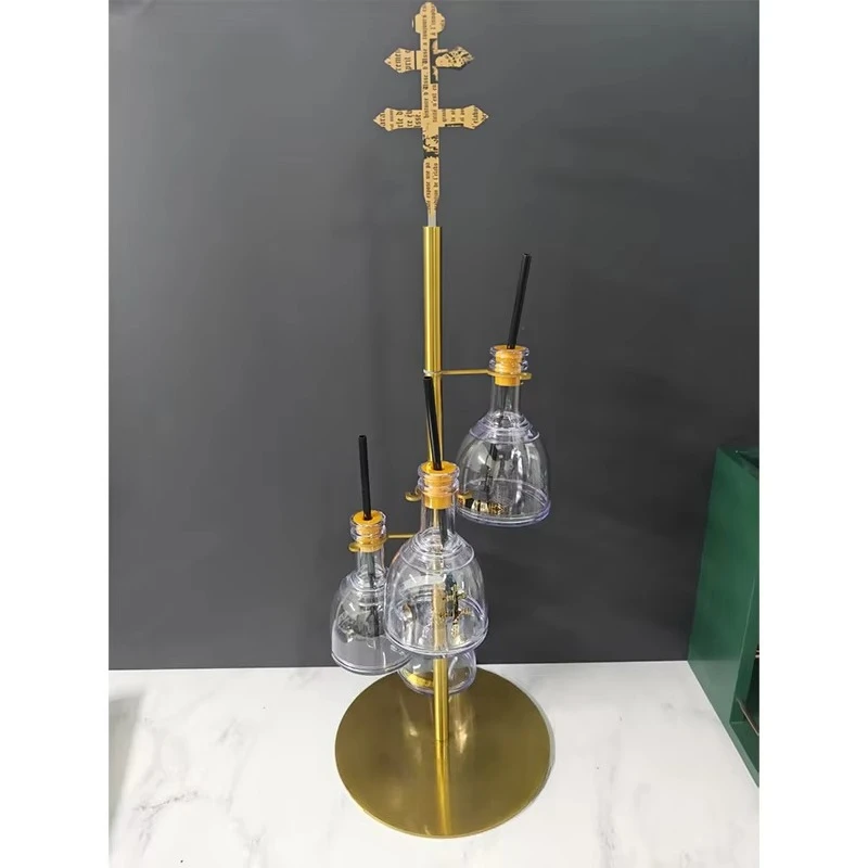

Modern 375ml Plastic Tequila Wine Bottle Stainless Steel Pole Accessories Stock Tree Decoration Bottle Free