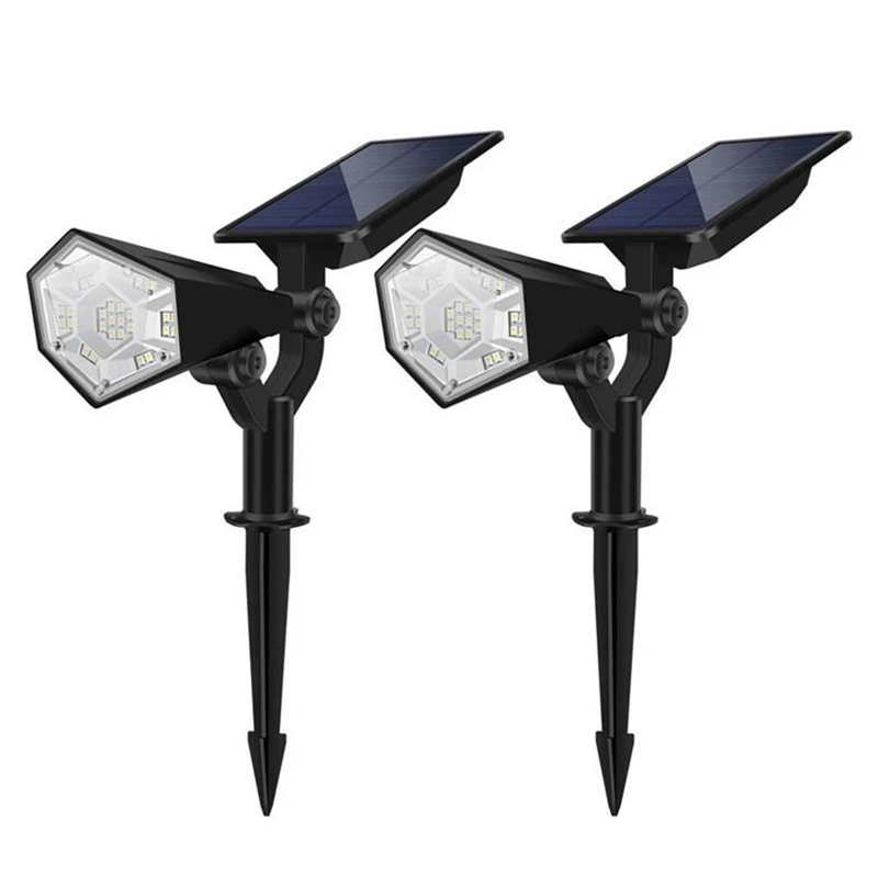 

AT35 2 Pcs Solar Landscape Spotlights,IP65 Waterproof Adjustable Lights, Solar Lights,For Pointed Paths In Courtyard Walkways