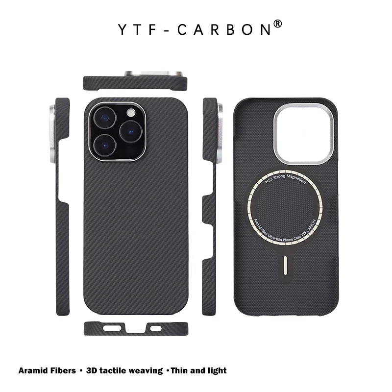 

Обновление YTF-Carbon из арамидного волокна NT для iPhone 16, чехол Promax, магнитный, ультратонкий, 16 Pro, встроенный магнит с чехлом