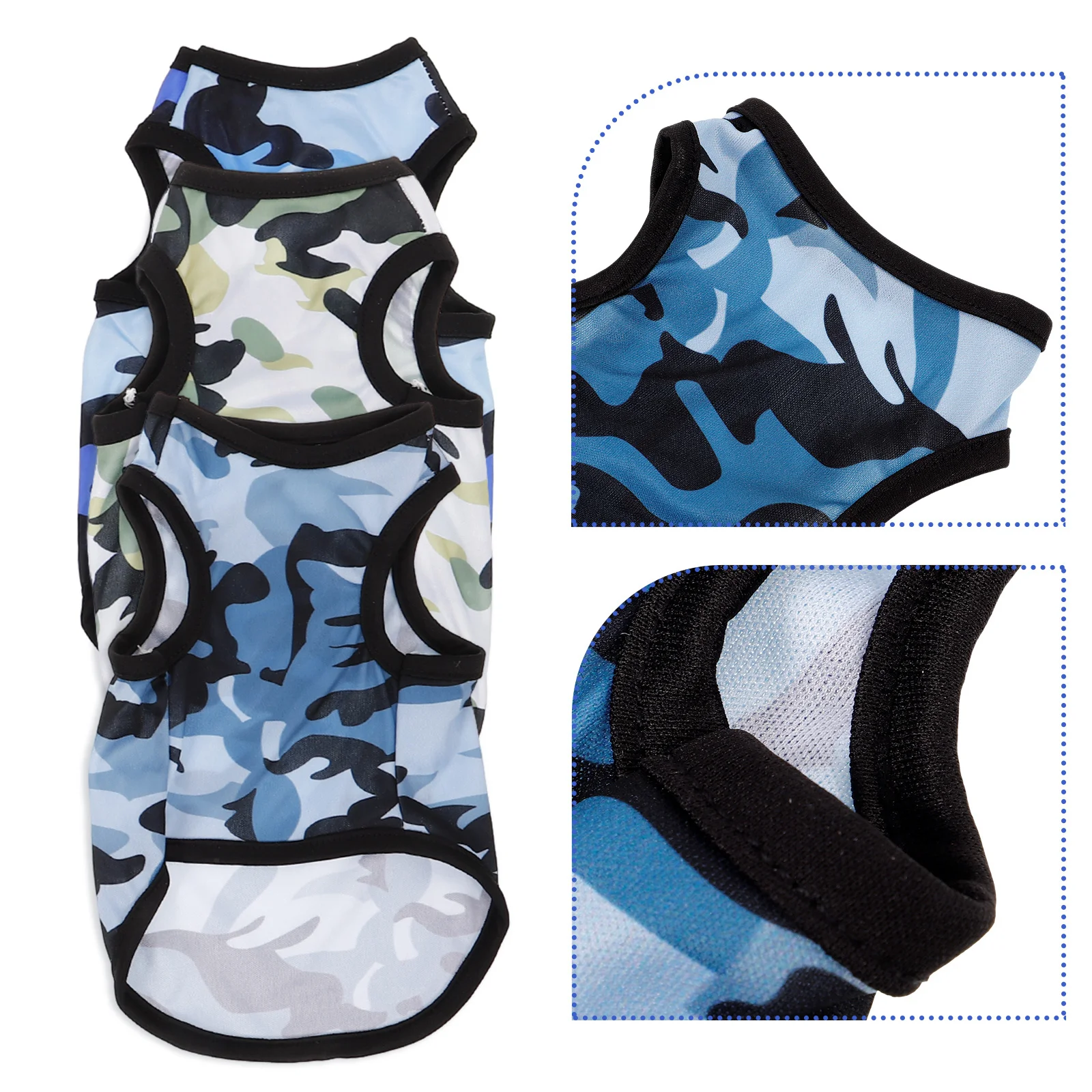 

3 Pcs Pet Vest Apparel Costume Clothes Dog's Puppy Outfits Polyester Camouflage Shirts for Dogs