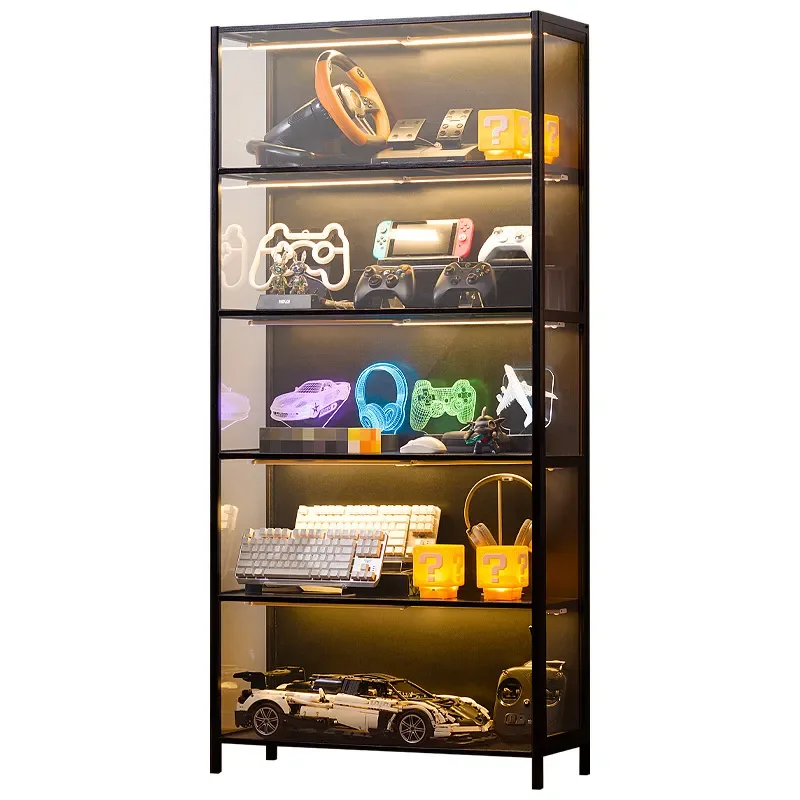 Transparent Glass Display Case for Building Block Figures Gundam Models Helmets Home Decor Storage Cabinet