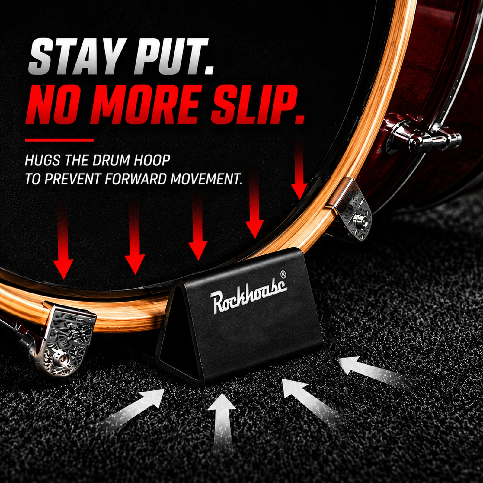 Bass Drum Anti-Slip Anchor Pad Stopper Stabilizer for Drum Kit Rug Hoop Cast Iron
