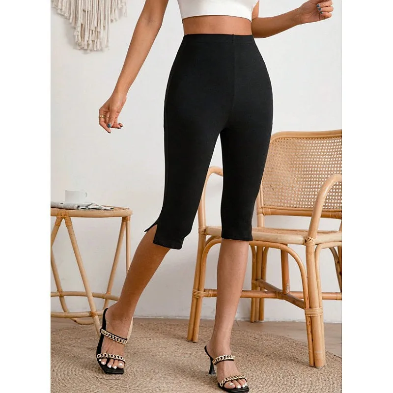 High Waist Slimming Capri Leggings Women Stretchy Tight Cycling Pants Spring Summer Thin Leggings