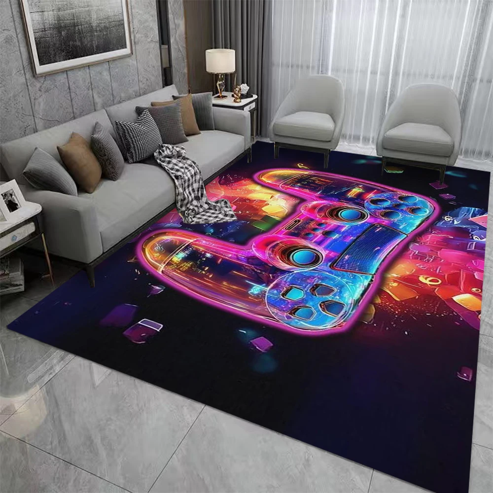 Gaming Area Rugs for Cool Game Style Bedroom, Gamer Rug Room Games Bedroom Carpet Teens, Controller Gamepad Player Mat
