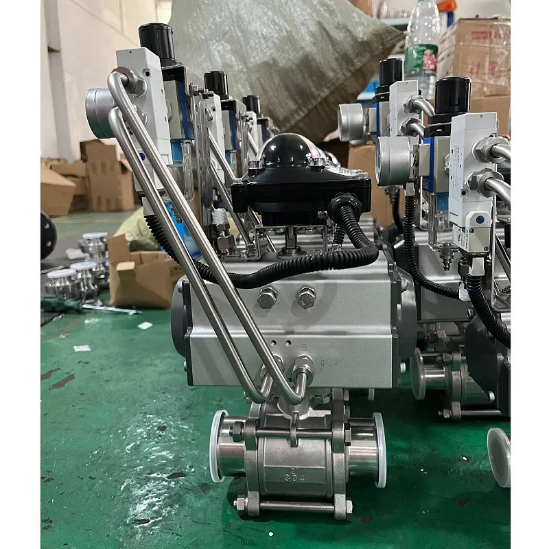 pneumatic ball valve Three-piece quick-loading clamp type new energy special pneumatic automatic control valve Replace