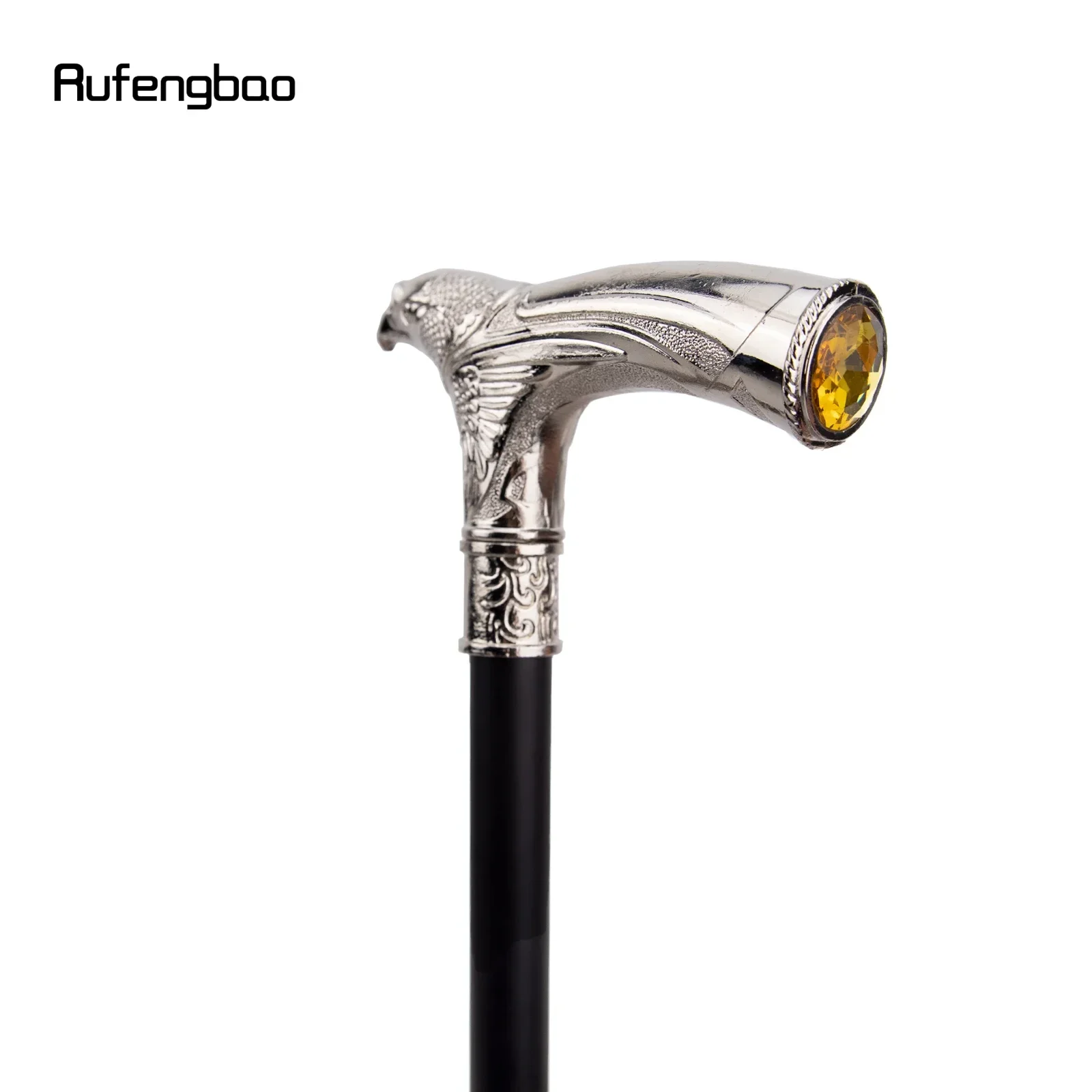 ไม้เท้าแฟชั่นหัวนกอินทรีสีขาวประดับคริสตัลแบบข้อเดียว สำหรับตกแต่ง คอสเพลย์แวมไพร์ งานปาร์ตี้ ฮาโลวีน ไม้เท้ายาว 93 ซม.