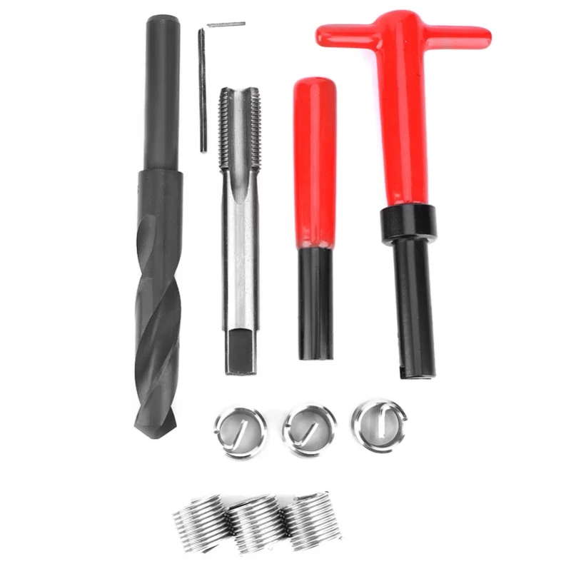 11Pcs Thread Repair Kit Stainless Steel Twisted Drill Wrench Tap Insertion Tool M16x1.5