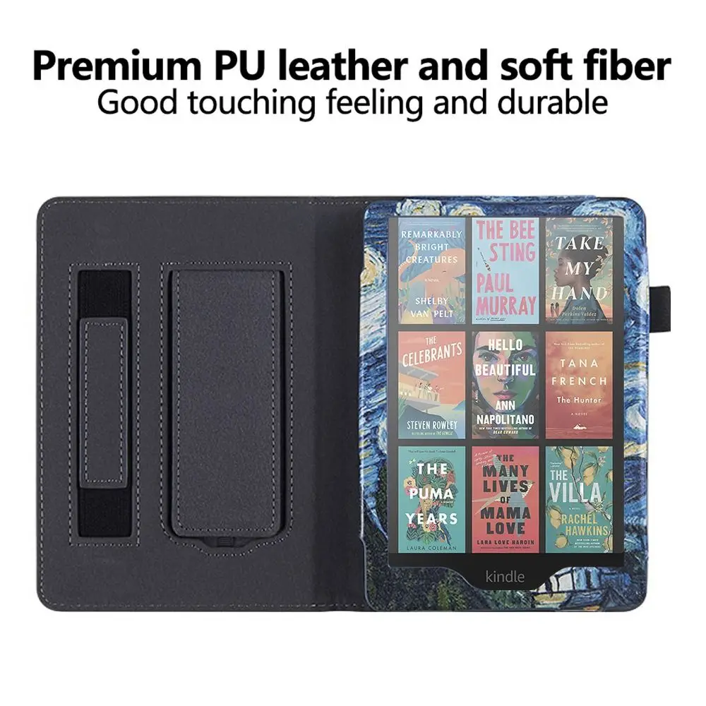 Hand Strap 7 Inch EReader Case Auto Sleep/Wake Smart Folio Funda for Kindle Paperwhite 2024 12th Gen/Colorsoft Signature Edition