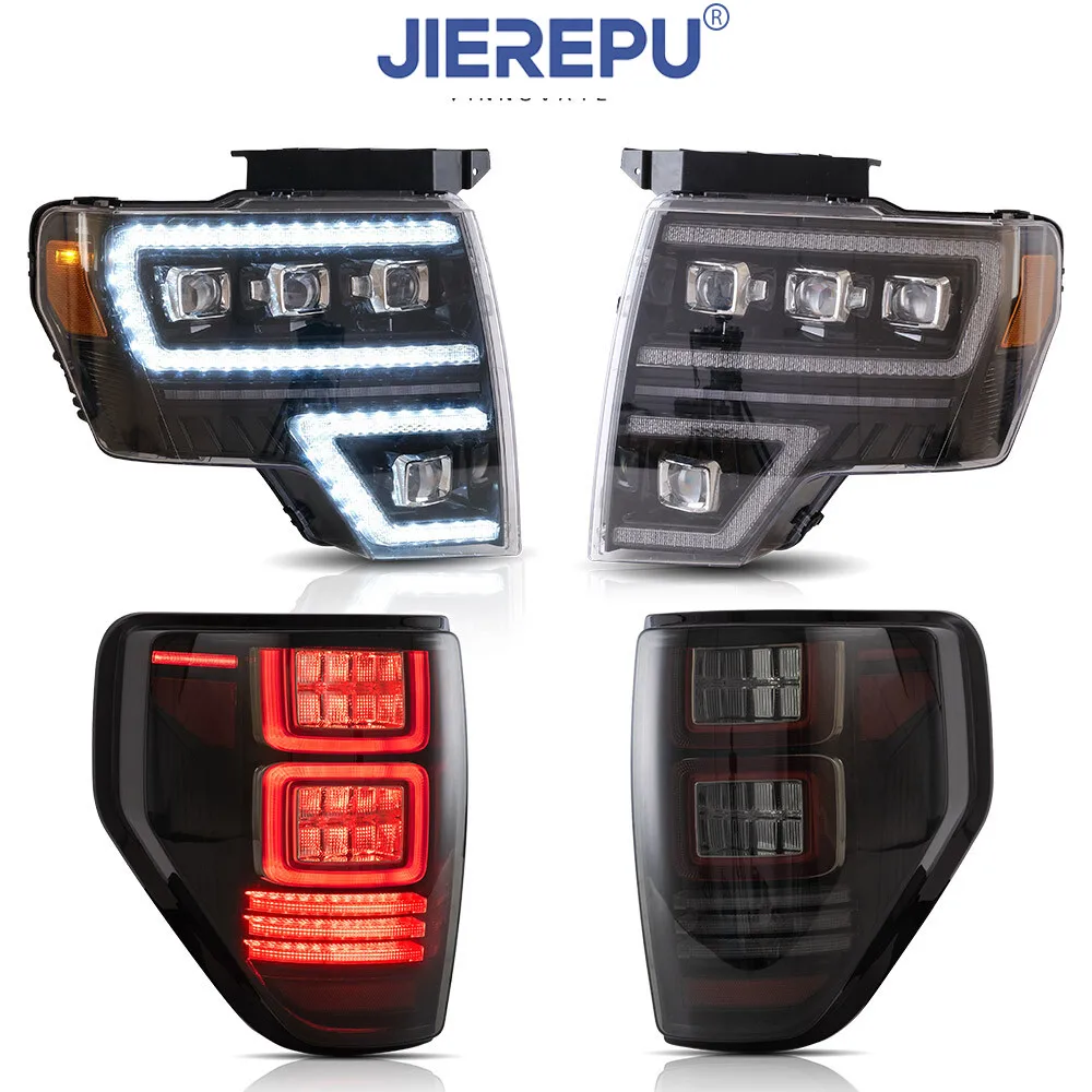 

1Pair Turn Signal Vland LED Headlights + SMOKED Taillights For 2009-2014 Ford F-150 LED Sets