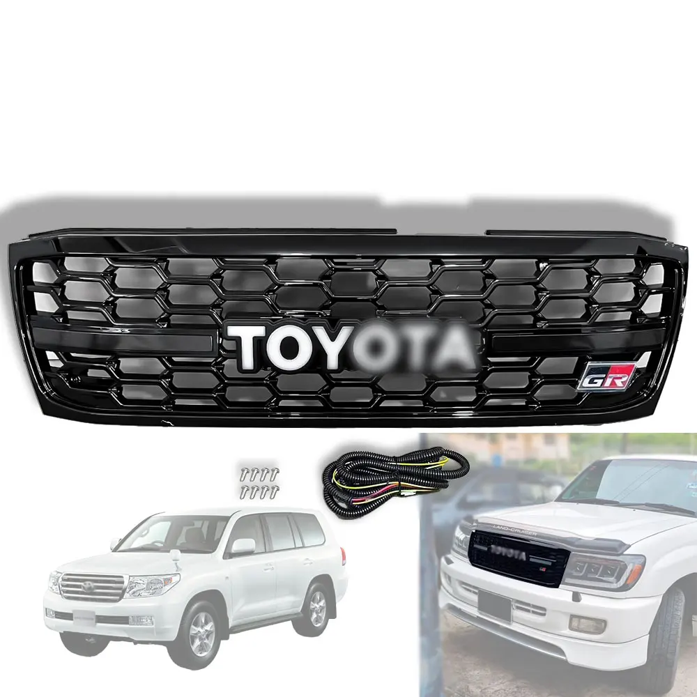 

Car front grille For Toyota Land Cruiser LC100 1998-2007 Front bumper upper grille ABS Grille Decorative Accessories