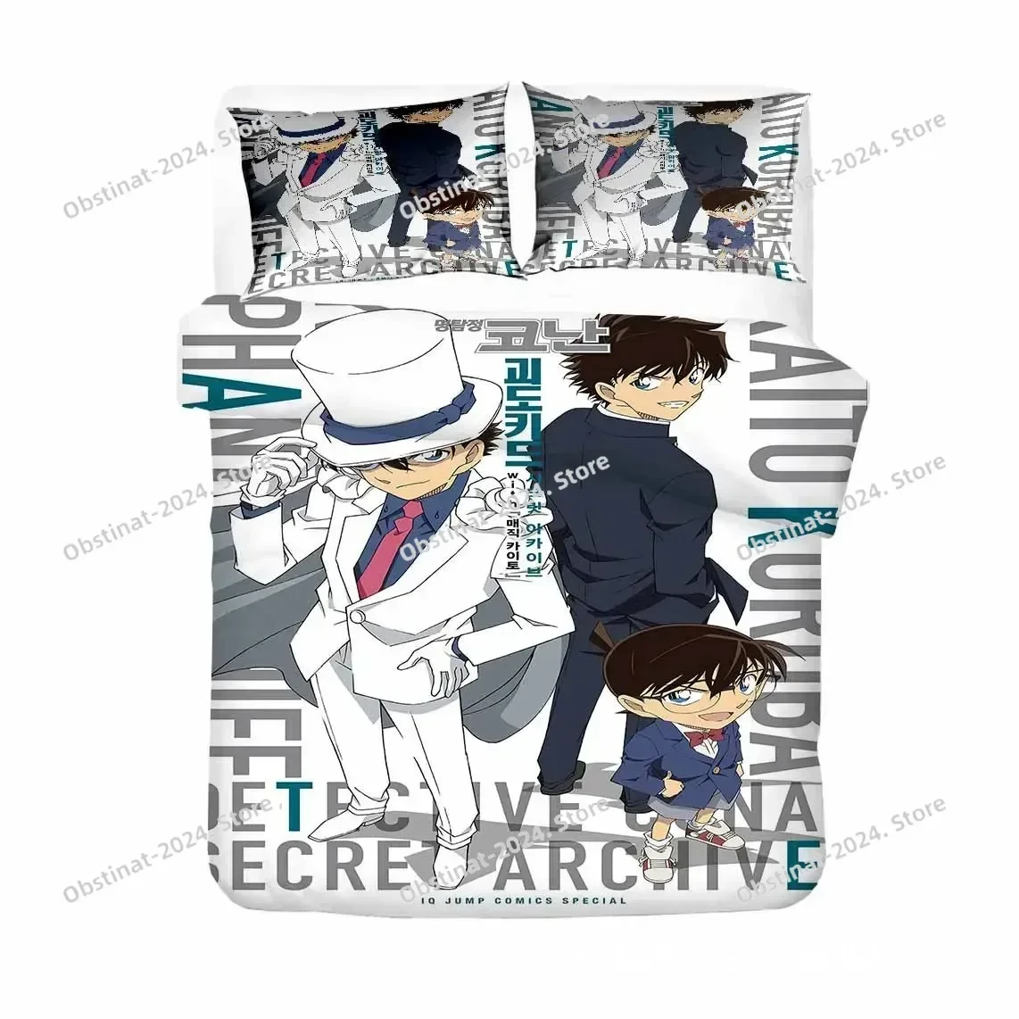 

Anime Detective Conan Shinichi Bedding Set Boys Girls Twin Queen Size Duvet Cover Pillowcase Bed Kids Adult
