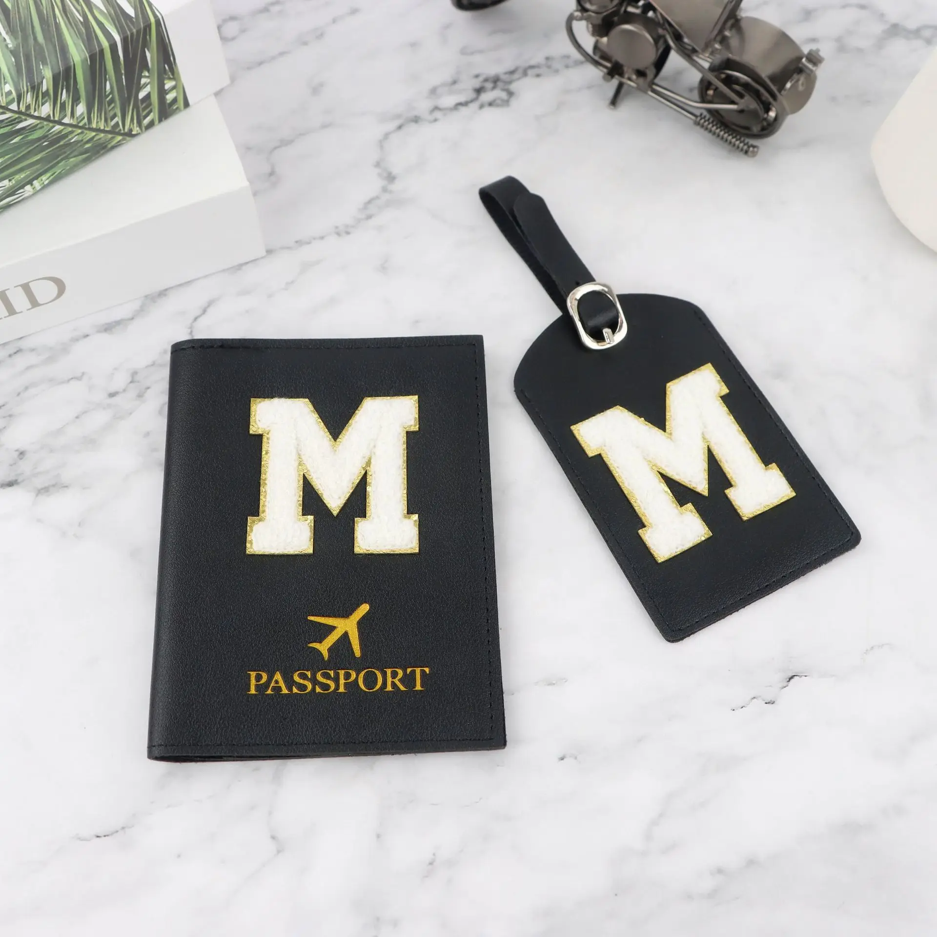 Couvertures de passeport imprimées avec lettre, étiquette de bagage unisexe, porte-passeport, clip de billet d'avion, porte-carte d'identité, accessoires de voyage, nouvelle mode